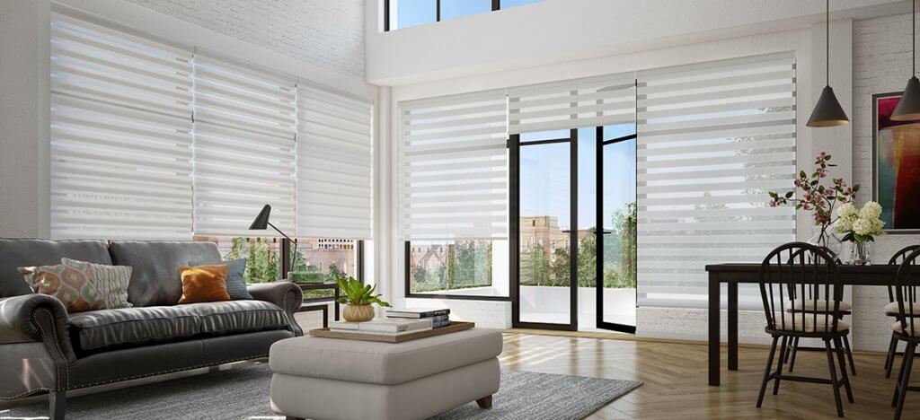 Beautiful Living Room Smart Blinds Motorized Blinds in Overland Park