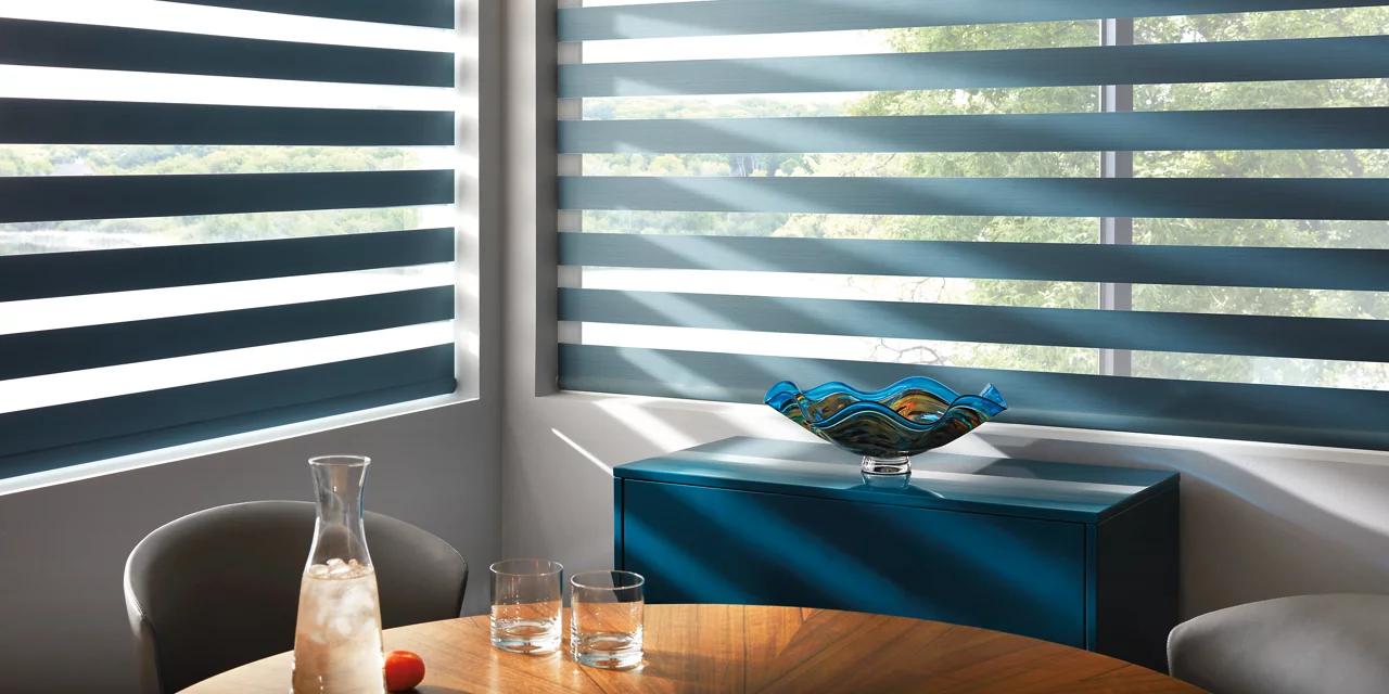 Beautiful Dining Room Zebra Shades in Leawood